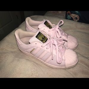 ADIDAS Pink Shell Toe Fashion Sneaker